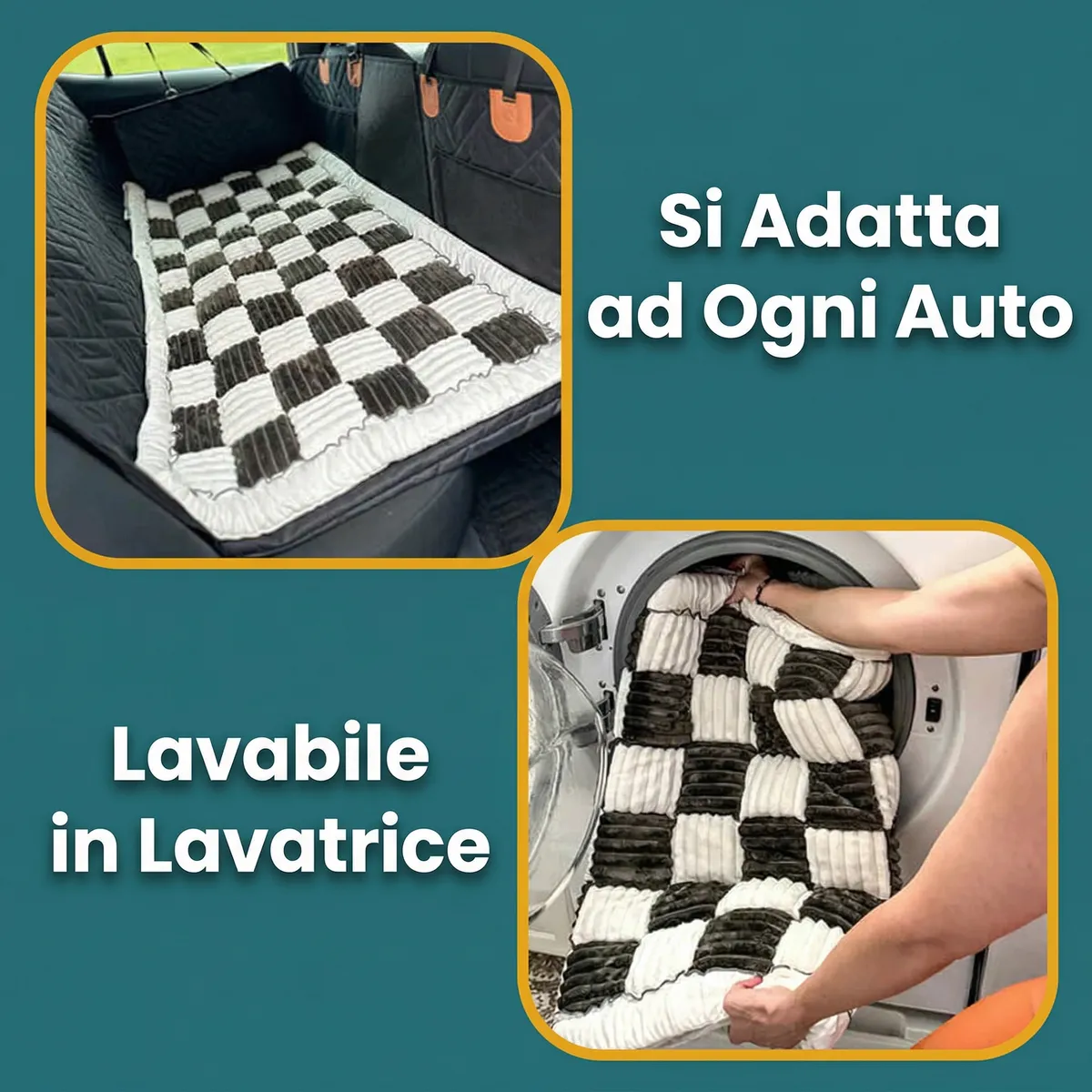 Cuccia auto per cani lavabile in lavatrice inclusa nel Kit Viaggio Sicuro