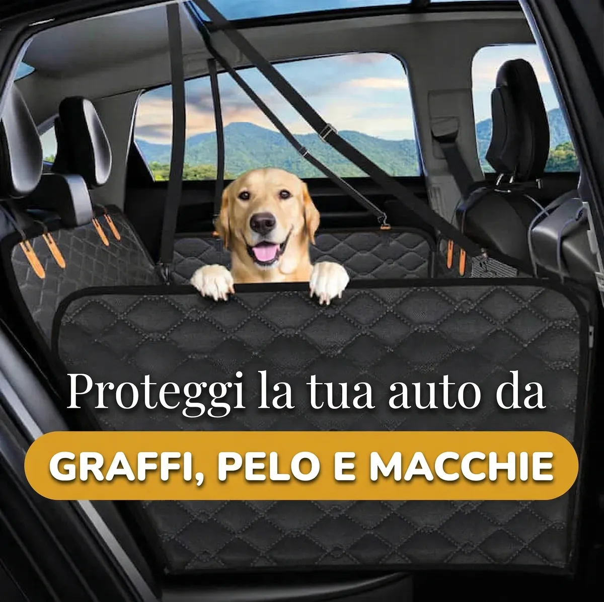 Protezione sedili auto da peli graffi e macchie del cane con coprisedile impermeabile